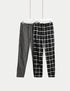 Marks & Spencer "2pk Brushed Cotton Checked Pyjama Bottoms"